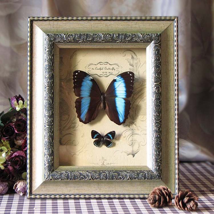 精美复古蝴蝶 订造礼品相框 立体装饰画框 展示品收藏框 标本框