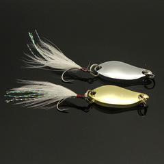 Fishing Tackle Wholesale Hook Lanyard with Hair Marauder Hair Jig Lure Spoon Shiny Blade 2.5/3.5/5g Casting