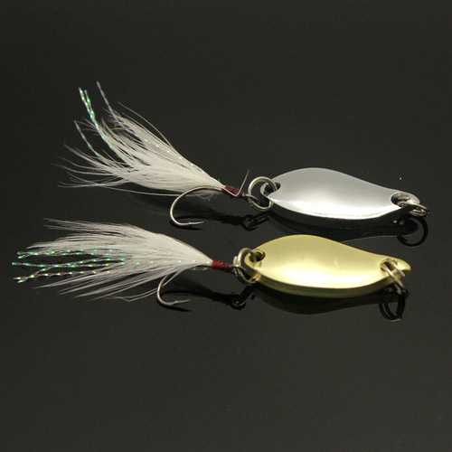 Single hook with hairy horse mouth lure spoon type sequin 2.5/3.5/5g bionic bait artificial bait tied with hairy fish bait