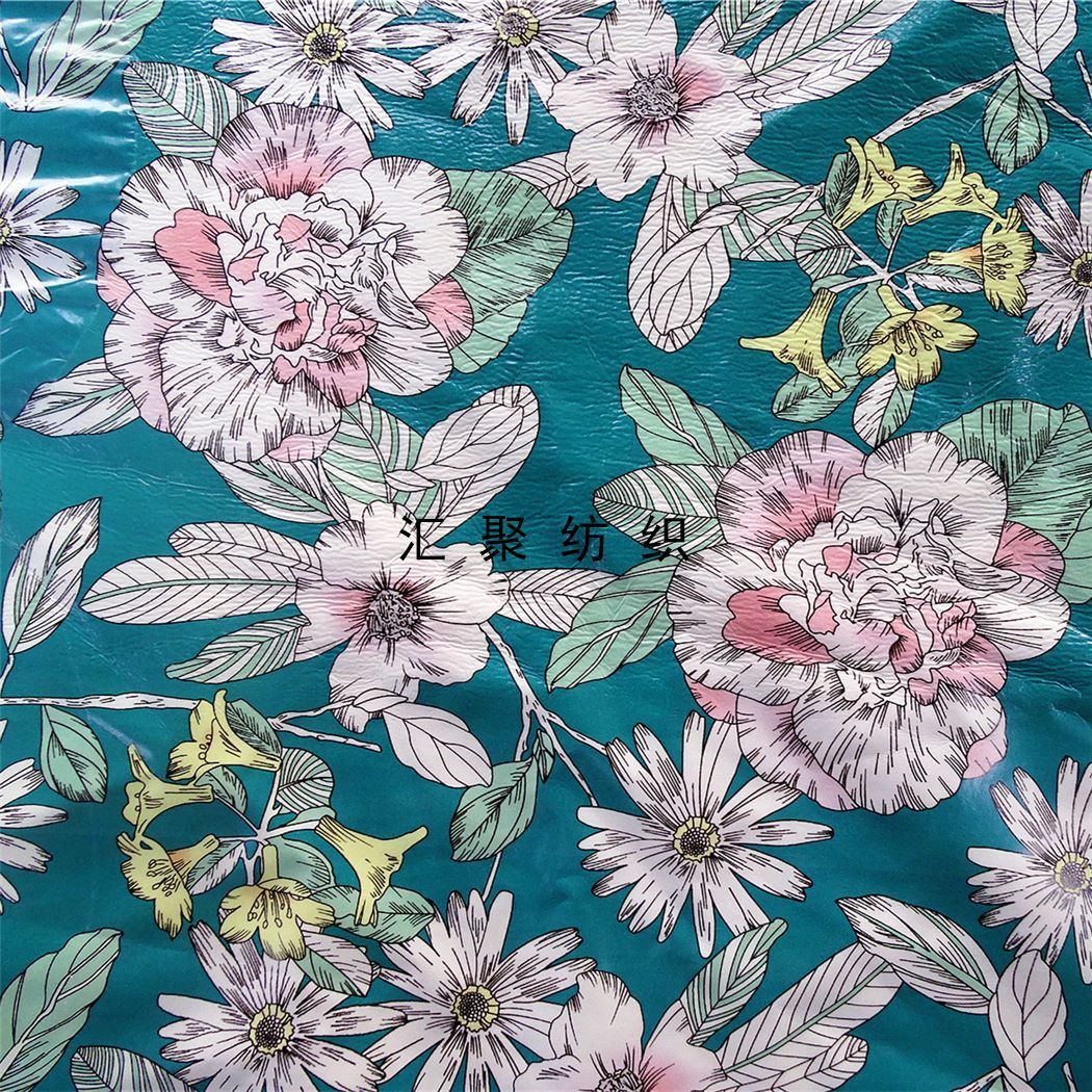 pu革印花 皮革数码喷绘 皮革数码印花 油墨印花 满版花朵印花