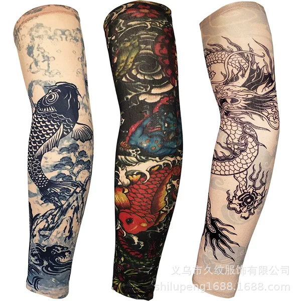 Tattoo Sleeve Covers, Outdoor Hiking Sunshade Ice Sleeves, Sun Protection Arm Sleeves, Uv Protection Tattoo Sleeve Covers, Large Floral Arm Sleeves