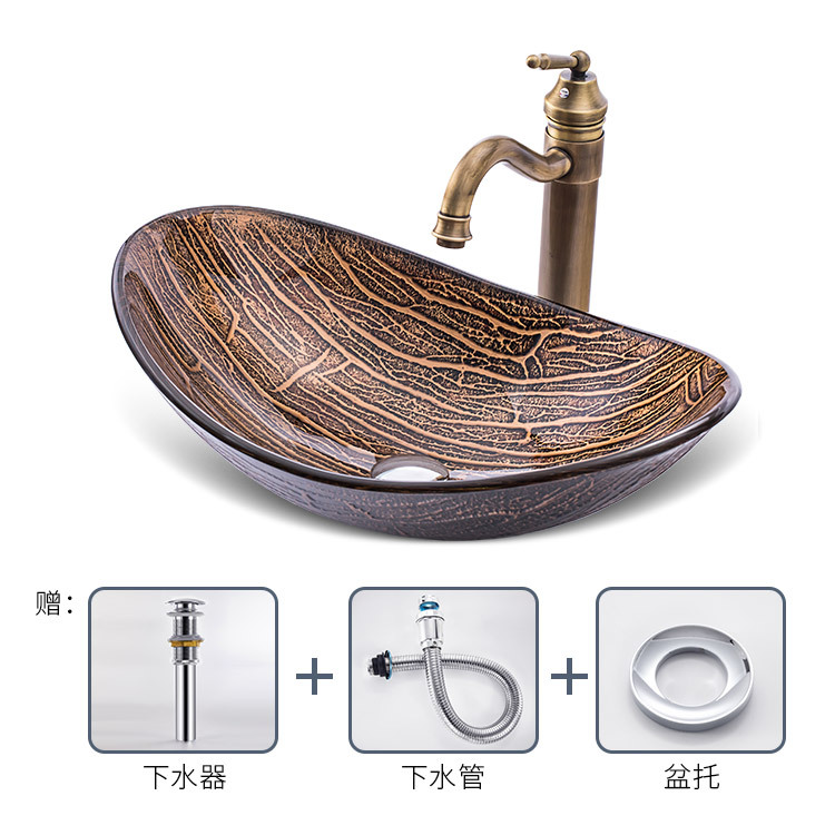 Boveiya baño lavabo de vidrio templado estilo Nórdico mesa de arte lavabo cuarto de baño lavabo