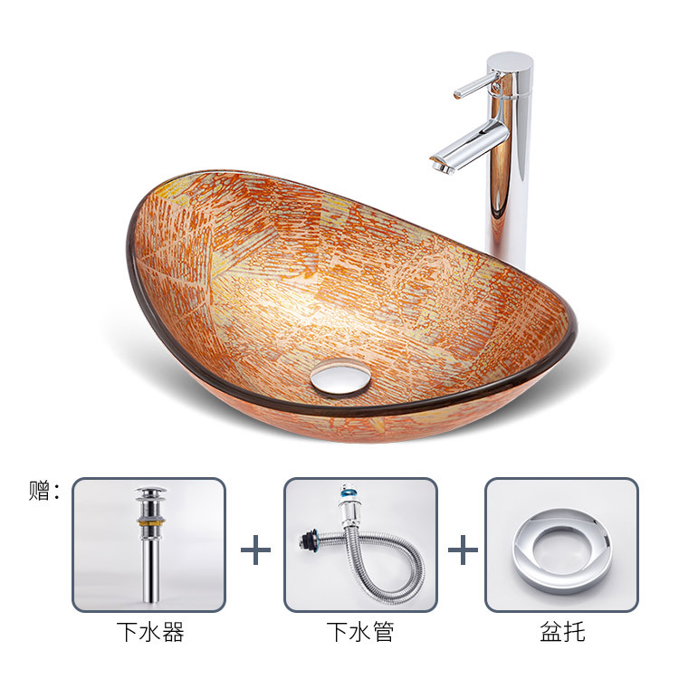 Boveiya baño lavabo de vidrio templado estilo Nórdico mesa de arte lavabo cuarto de baño lavabo
