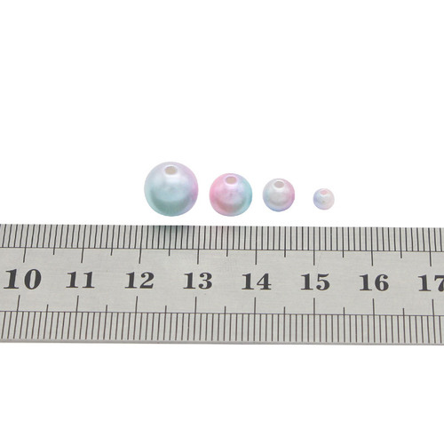 Round perforated plastic imitation pearl DIY handmade beads, hair accessories, loose beads, pendants, clothing accessories boxed
