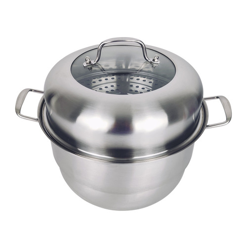 Mingyang 2-3 Layer Stainless Steel Steamer Multifunctional Gift Cookware Wholesale 28cm Chinese with Logo Printed Pot
