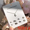 Universal earrings, set, zirconium from pearl, silver needle, Korean style, silver 925 sample