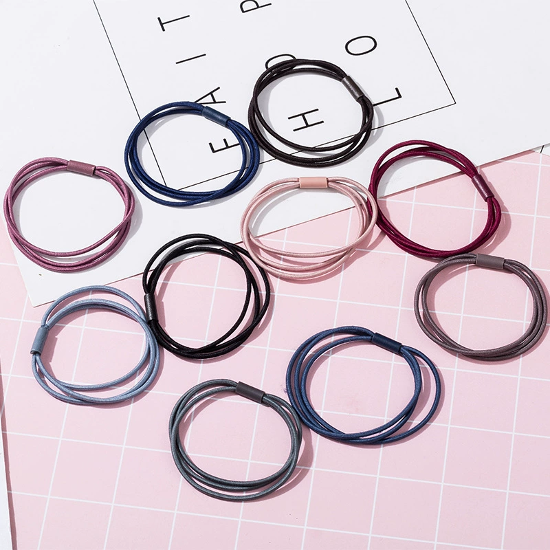 Южная Корея веревка для волос три в одном маленькая веревка для свежих волос высокоэластичная резинка для волос для взрослых простой конский хвост аксессуары для волос