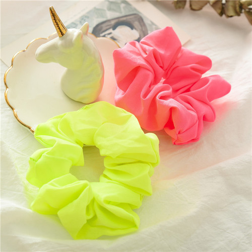 Cross-border Korean version of the new fluorescent color hair band for women to tie their hair into a ponytail, a large intestine circle, a single color cloth circle, an elastic band, a headband