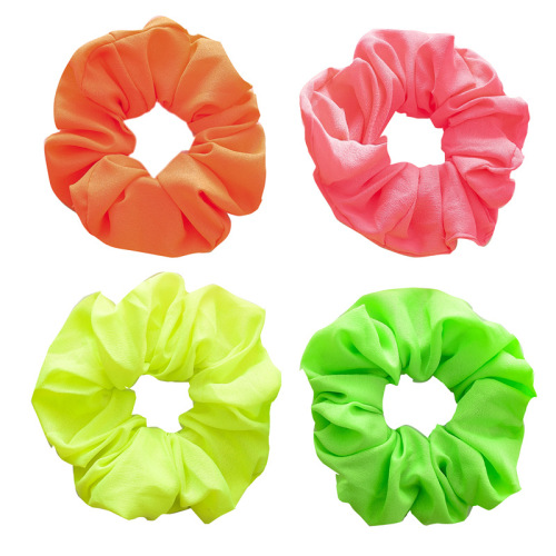 Cross-border Korean version of the new fluorescent color hair band for women to tie their hair into a ponytail, a large intestine circle, a single color cloth circle, an elastic band, a headband