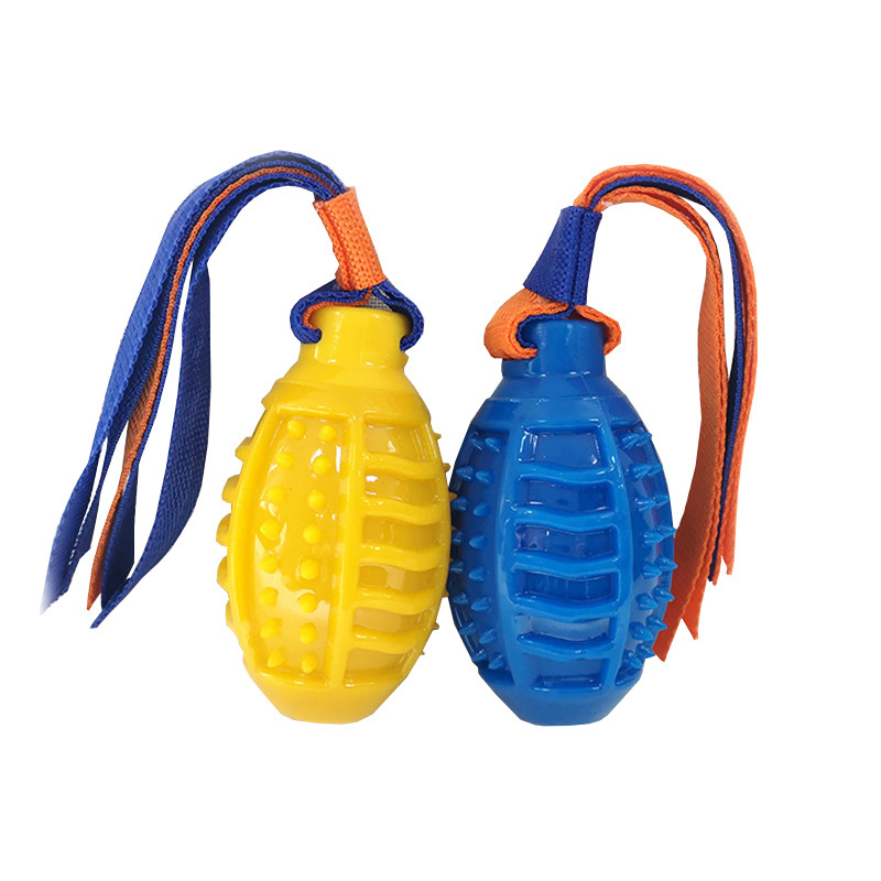 Bite-resistant throwing interactive pet rugby pet toy cotton rope ball toy hand dog toy