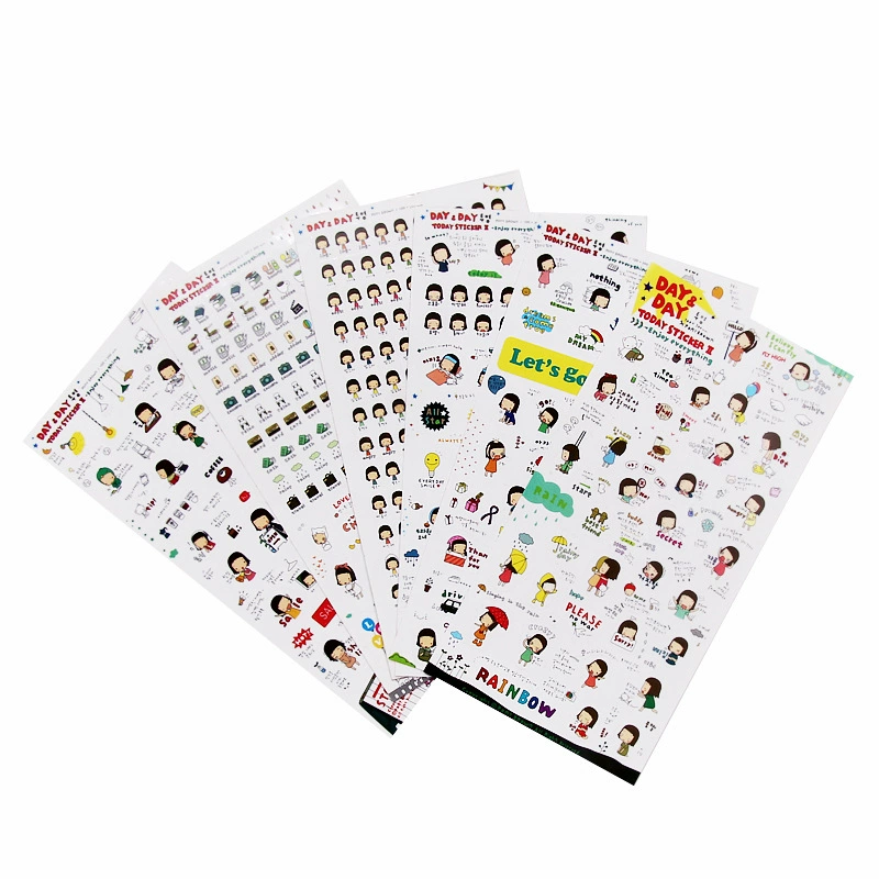 ДЕНЬ маленькая девочка 6 предметов инструменты для изготовления альбомов Декоративные наклейки для дневника ручной счет наклейки для карт Goo 32 г