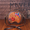 Leather cosmetic bag, retro one-shoulder bag, shoulder bag, 2023 collection, cowhide