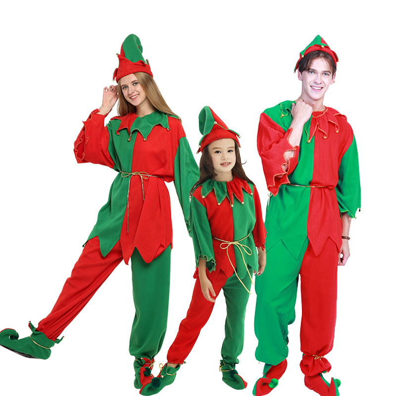 Parent Child Family Christmas Elf Luxury 7-piece Set Party Event Performance Clothing_voghion.com