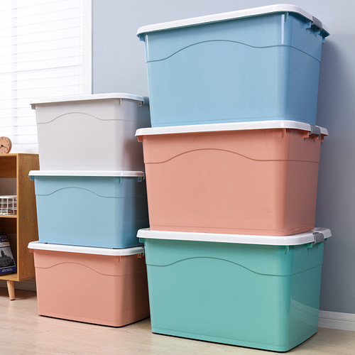 Storage box, extra large plastic box for household items, wholesale storage box, clothes storage box, dormitory thickening storage box