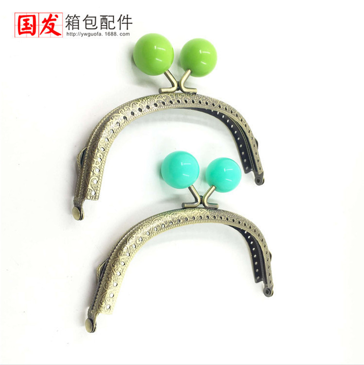 12.5CM arco relieve caramelo cabeza oro bronce 20MM caramelo cabeza oro accesorios de bolsa 0386 - GT