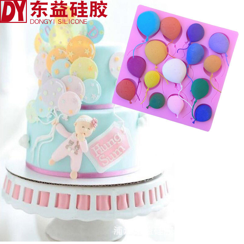 Fondant DIY herramientas para hornear globo colorido chocolate arcilla molde de silicona