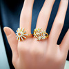 Cross -border hot selling flowers Multi -style gold -plated women's rings Mixed batch popular jewelry wholesale