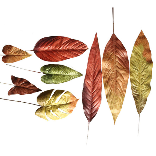 Cracked Fabric Leaf, Mori Style, Retro Autumn Leaves, Turtleback Leaf, Artificial Flower Manufacturer, Home Decor, Wedding and Celebration Fake Flowers