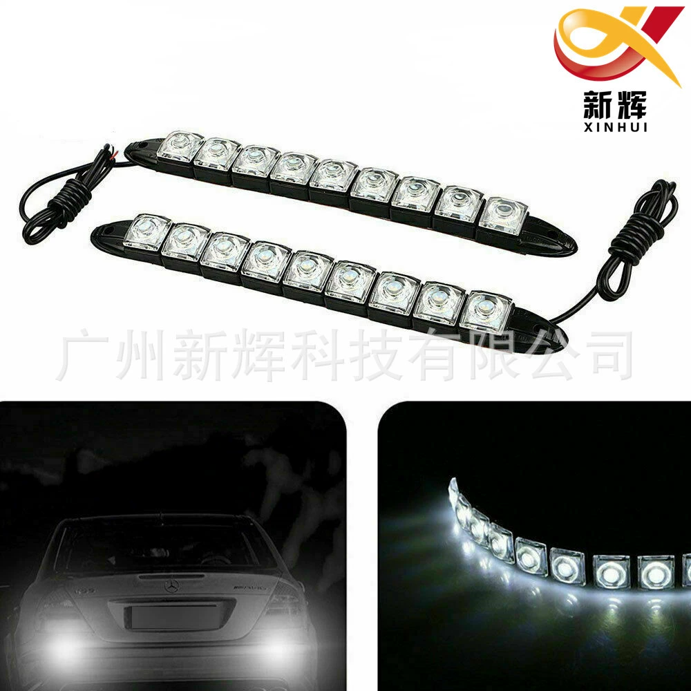 Гибкие дневные ходовые огни 9LED свет разнообразие змея Автомобиль дневные ходовые огни Eagle Eye свет змея фар модификация света