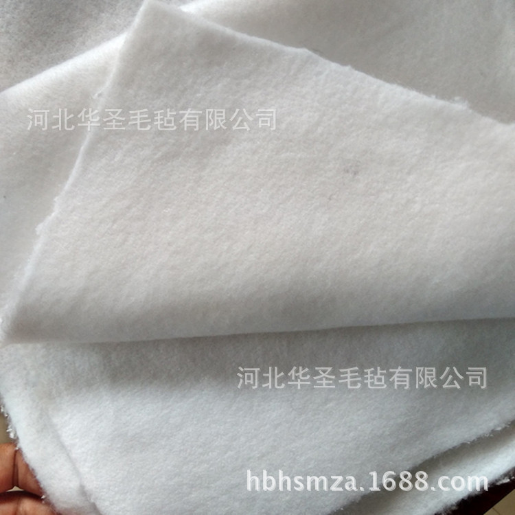 厂家生产白色软毛毡布 涤纶针刺嘶叮尼不织布 松软聚酯纤维针刺棉