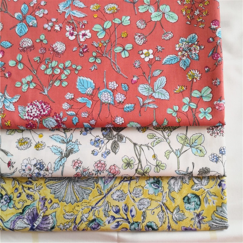 日韩服装纯棉布 小碎花纯棉布料 窄幅斜纹 床单被套布料罩衣布