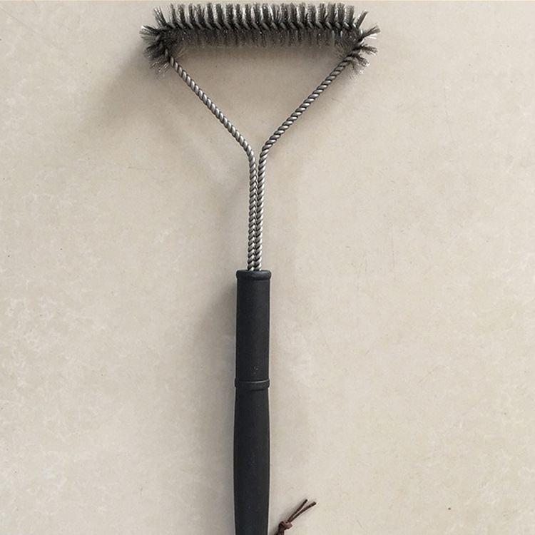 直销201不锈钢钢丝2节长柄18寸卷毛刷pp柄烧烤清洁钢丝卷毛工具刷