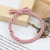 Elastic woven hair rope with pigtail handmade, hair accessory, Korean style