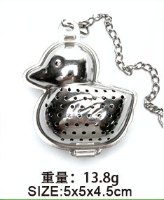 En existencias 304 de acero inoxidable Filtro de té cadena estrella amor casa tetera metal té filtro red