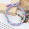 Elastic woven hair rope with pigtail handmade, hair accessory, Korean style