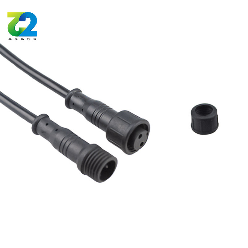 2芯0.3平方防水连接线 LED防水线 公母对接电源线 厂家直销