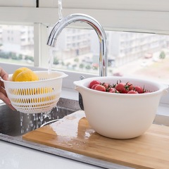 T-layer plastic draining basket vegetable basin home kitchen rice washing fruit storage basket fruit plate vegetable basket
