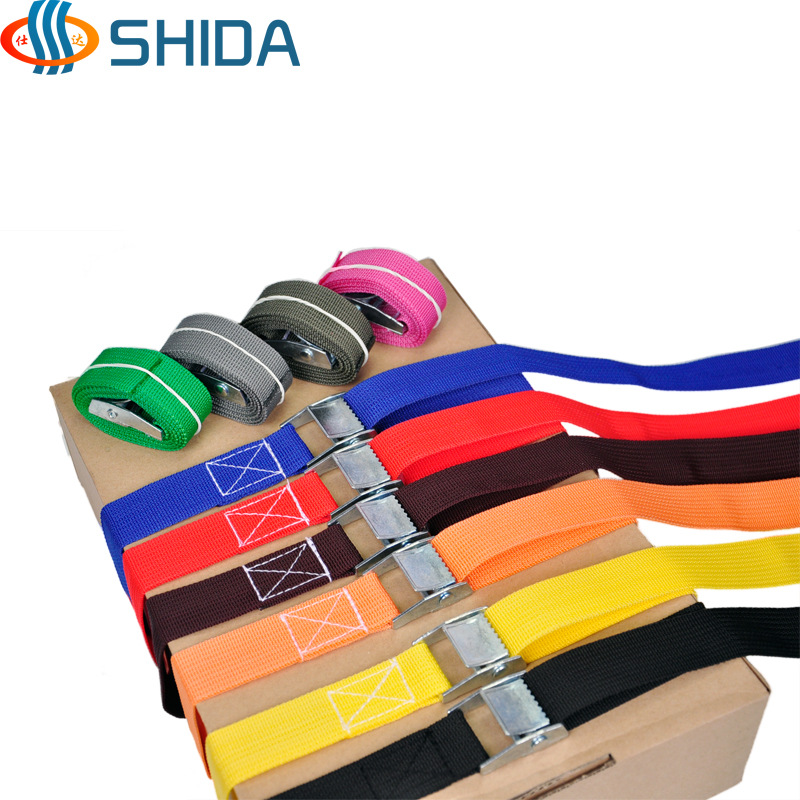 En stock al por mayor 2cm negro aleación de zinc hebilla cargo vinculante cinturón logística tarjeta tensor