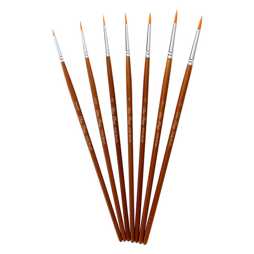 Amazon 7 nylon fur hook line pens, linen rod color, hand-painted hook edge pens, manicure pens, stroke pens, oil paint pens