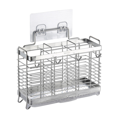 Chopstick basket hanging kitchen 304 stainless steel drain chopstick barrel storage rack household chopstick cage spoon storage box