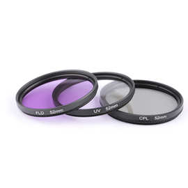 单反相机滤镜套UV保护镜 CPL偏振镜 FLD荧光镜+3片装滤镜包