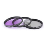 单反相机滤镜套UV保护镜 CPL偏振镜 FLD荧光镜+3片装滤镜包