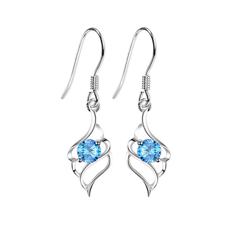 Fabricante S925 pendientes de plata de ley pendientes de alas de Ángel de las mujeres de moda pendientes de Corea del Sur pendientes europeos y americanos de una sola pieza de entrega