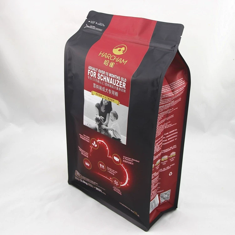 Мешок для упаковки кормов для домашних животных восьмисторонний герметичный мешок для корма для собак, самозакрывающийся упаковочный пакет, мешок для закусок для домашних животных, производство