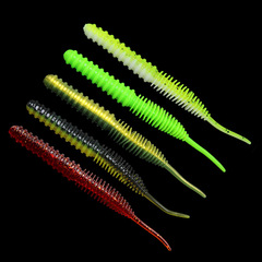 Two-Color Big Light Dance Worm, 100mm, 4.5g, Screw-Style Straight Tail – Sea Fishing Lure, Soft Bait with Needle Tail, Worm-Like Design, Available on AliExpress