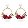 Brand earrings, cute ceramics from pearl, Korean style, internet celebrity, flowered, Aliexpress