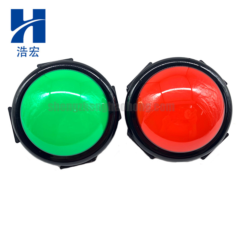 厂供按钮开关带灯按键 100mm凸面按钮带灯开自动复位游戏机按键