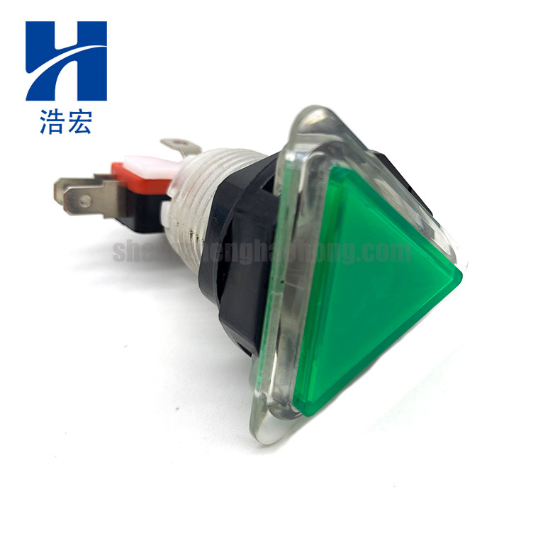 厂家直供39*39*39三角形按钮带灯按键 游戏机发光按钮 自复位按键