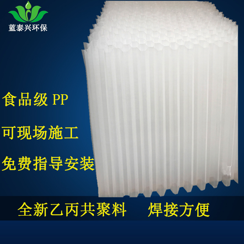 PP水处理沉淀池填料新料乙丙共聚六角蜂窝斜管斜板填料加厚现货