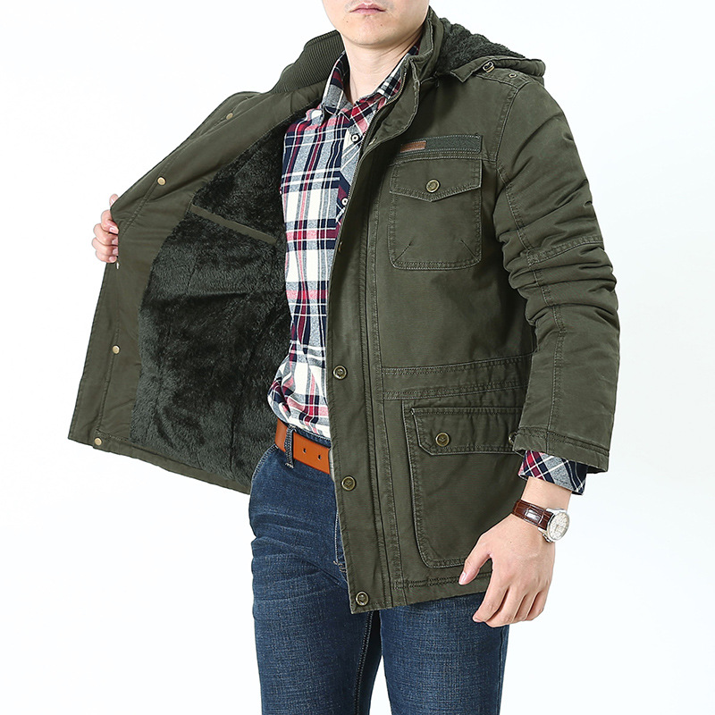 Chaqueta acolchada de algodón casual transfronteriza para hombres de talla grande con forro polar de longitud media capa acolchada de algodón para hombres de moda Abrigo acolchado de algodón para hombres versión pública 812