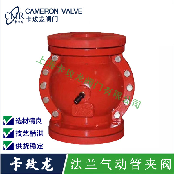 GJ841X-10L 气动管夹阀 全法兰铝合金管夹阀 铸钢管夹阀 DN100