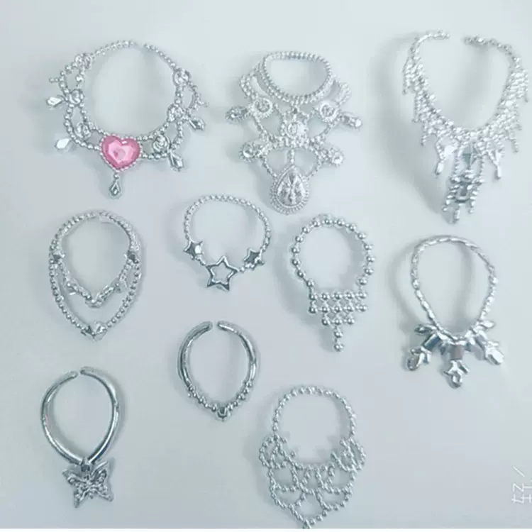 芭芘配件,芭芘项链,10个装一袋，,多款项链混装,电镀项链玩具项链