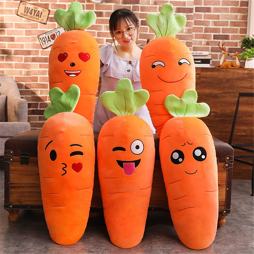 New soft plush toy creative expression carrot doll pillow girls bedside sofa cushion pillow