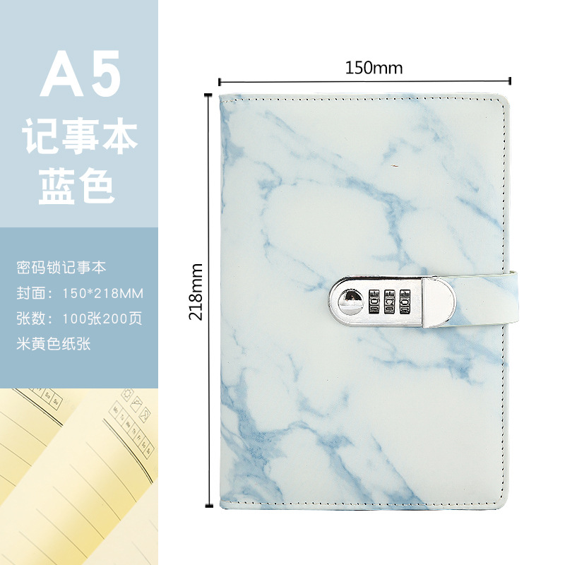 Logotipo personalizado contraseña estudiante creativo diario con cerradura papelería cuaderno libreta al por mayor