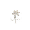 Pin, bag accessory from pearl lapel pin, flowered