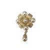 Pin, bag accessory from pearl lapel pin, flowered